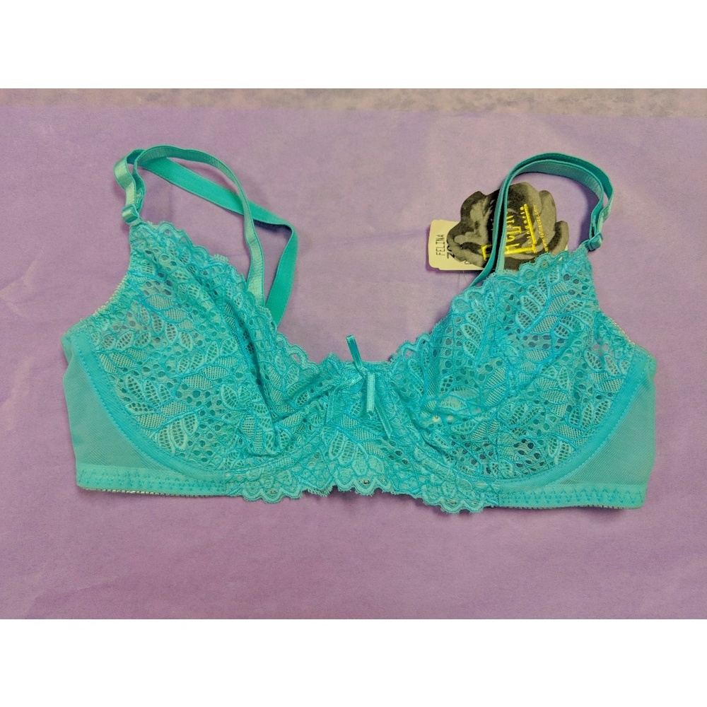 Felina blue lace full coverage Bra‎